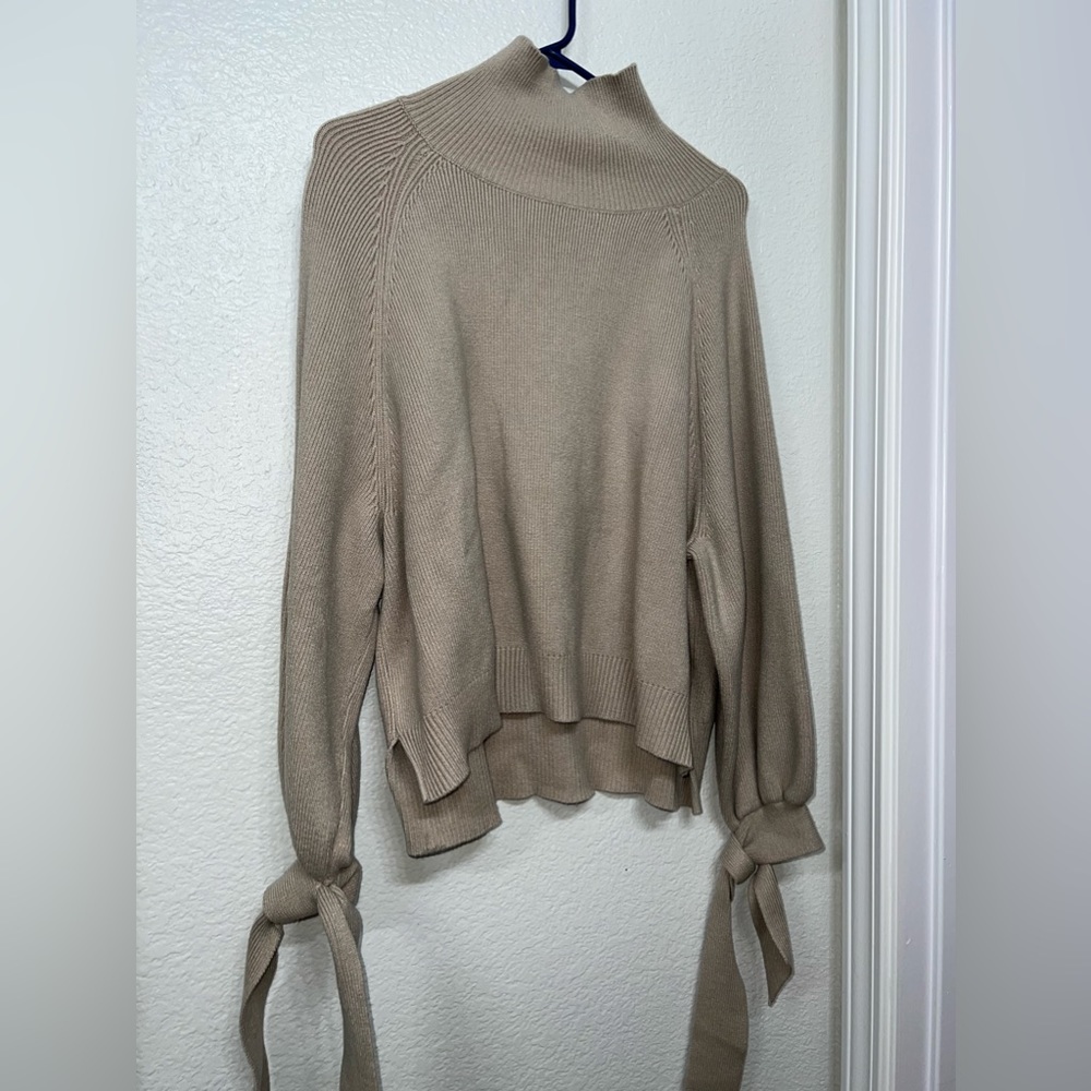 Beige Sweater with Ties